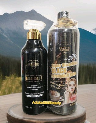 2PC COMBO SMOOTH DIAMOND SUPER BLEACHING BATH & HALFCASTE LOTION SPF30✅️