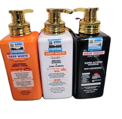 DEEP WHITE HALFCASTE WHITENING BODY LOTION BLACK 500ml✅️