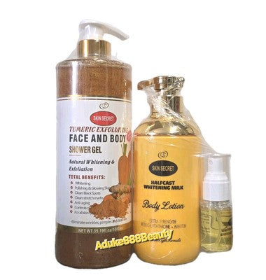 2PC SET SKIN SECRET EXFOLIATING SHOWER GEL & WHITENING BODY LOTION ✅️