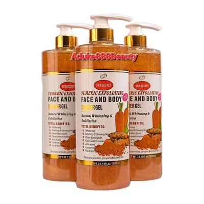 SKIN SECRET EXFOLIATING SHOWER GEL TUMERIC NATURAL WHITENING 1000ml✅️