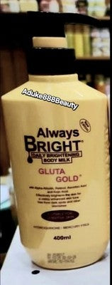 ALWAYS BRIGHT GLUTA GOLD WHITENING BODY MILK 400ml✅️