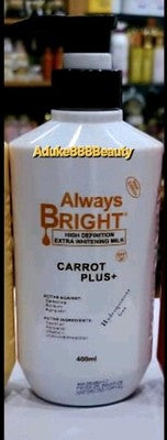 ALWAYS BRIGHT CARROT PLUS+ HD EXTRA WHITENING BODY MILK 400ml✅️