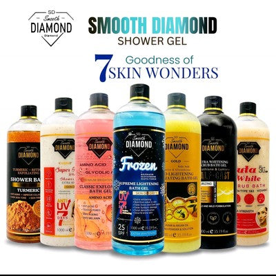 SMOOTH DIAMOND GLUTA BERRY SALICYLIC ACID SCRUB SHOWER GEL 1000ml SPF30✅️