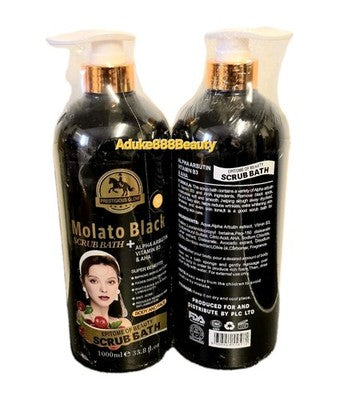PRESTIGIOUS GLOW MOLATO BLACK SCRUB BATH SOAP SUPER WHITENING 1000ml✅️
