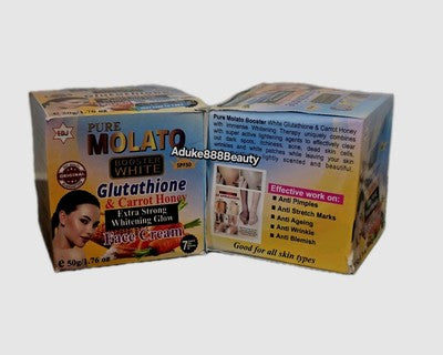 PURE MOLATO BOOSTER WHITE FACE CREAM GLUTATHIONE & CARROT HONEY 50g SPF50✅️