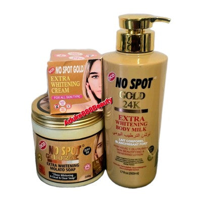 3PC SET NO SPOT 24K GOLD LOTION+NO SPOT GOLD FACE CREAM+NO SPOT GOLD SOAP✅️