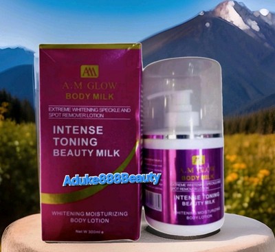 A.M GLOW BODY MILK INTENSE TONING WHITENING BEAUTY LOTION 300ml ✅️