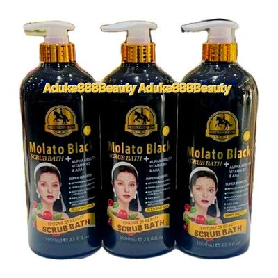PRESTIGIOUS GLOW MOLATO BLACK SCRUB BATH SOAP SUPER WHITENING 1000ml✅️