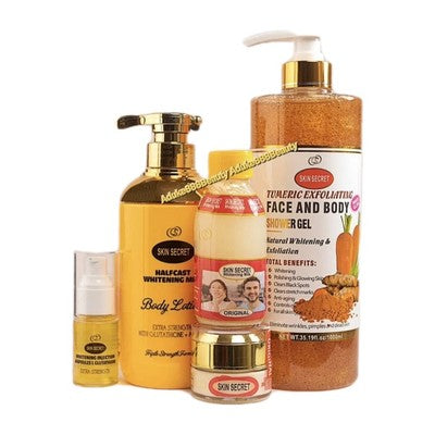 SKIN SECRET 4PC SET WHITENING SHOWER GEL+2in1 LOTION+FACE CREAM+SERUM ✅️