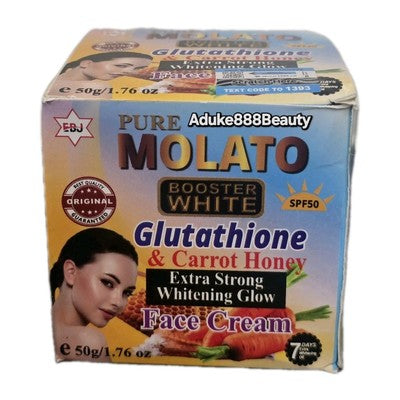 PURE MOLATO BOOSTER WHITE FACE CREAM GLUTATHIONE & CARROT HONEY 50g SPF50✅️