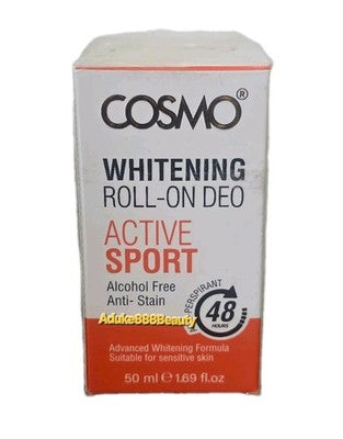 COSMO WHITENING ROLL-ON DEO ACTIVE SPORT ANTI-PERSPIRANT ANTI- STAIN 50ml✅️