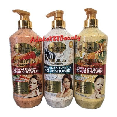 DR VALERIE CARROT & B-CAROTENE EXTRA WHITENING SCRUB SHOWER 1000ml✅️