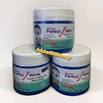 DGOVL PARFECT SMOOTH WHITE ORGANIC WHITENING BLACK SOAP 500g
