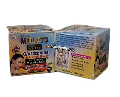 PURE MOLATO BOOSTER WHITE FACE CREAM GLUTATHIONE & CARROT HONEY 50g SPF50✅️
