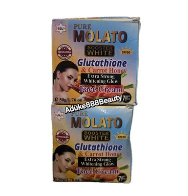 PURE MOLATO BOOSTER WHITE FACE CREAM GLUTATHIONE & CARROT HONEY 50g SPF50✅️