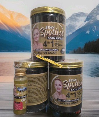 STAY SPOTLESS SKIN GOLD SOAP & OIL 2in1 ORGANIC WHITENING 7DAYS GLOW 500g✅️