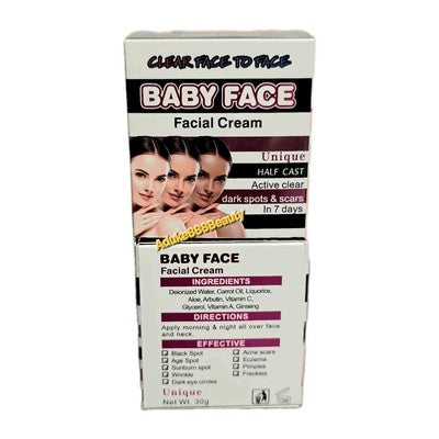BABYFACE HALFCAZT FACE CREAM CLEAR FACE TO FACE 30g SPF15✅️