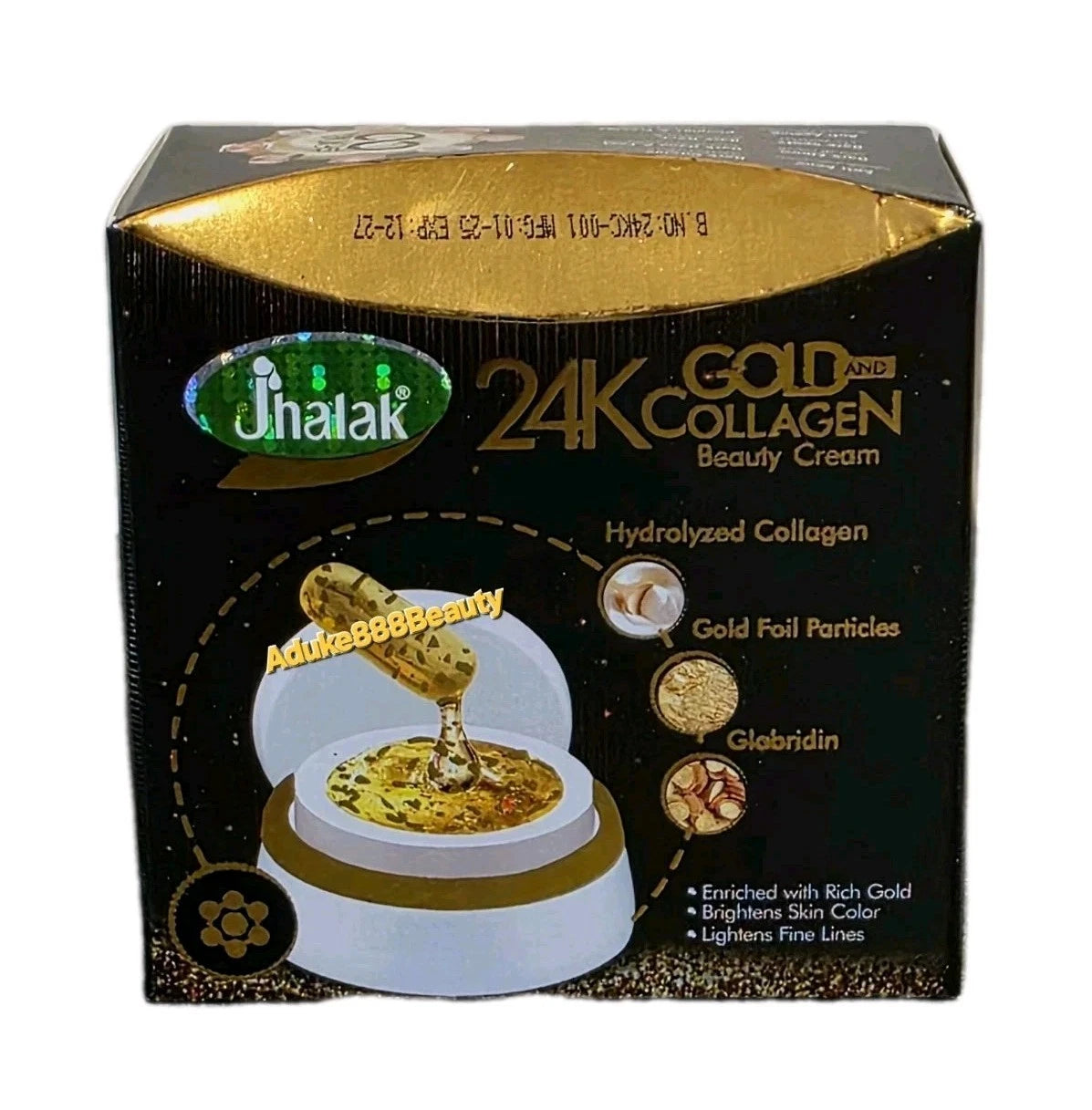 JHALAHK 24k GOLD COLLAGEN CREAM HYDROLYZED COLLAEN ANTI-ACNE WHITENING