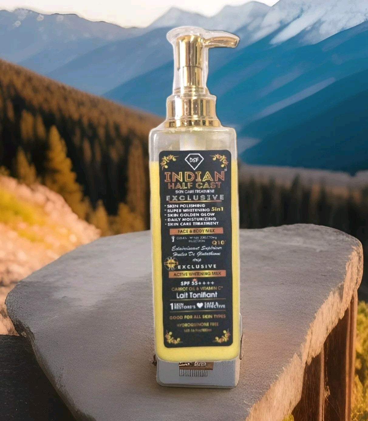 DSF INDIAN HALFCASTE EXCLUSIVE WHITENING MILK LOTION 500ml SPF55✅️