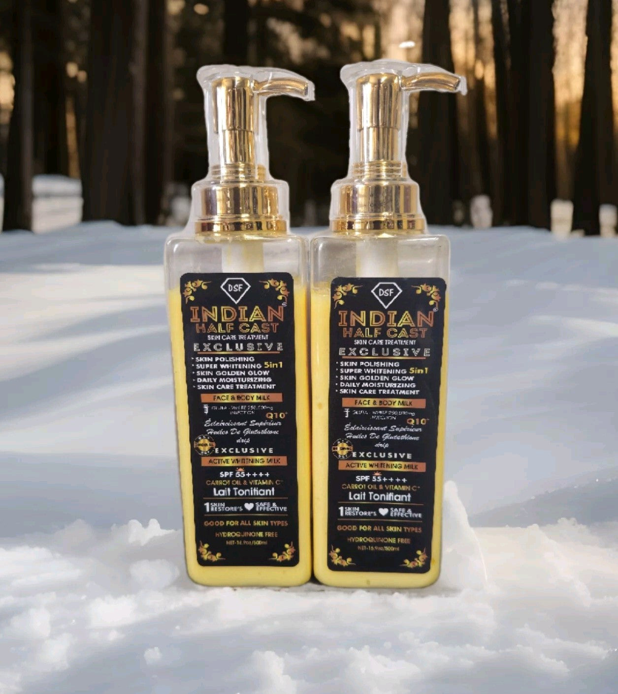 DSF INDIAN HALFCASTE EXCLUSIVE WHITENING MILK LOTION 500ml SPF55✅️