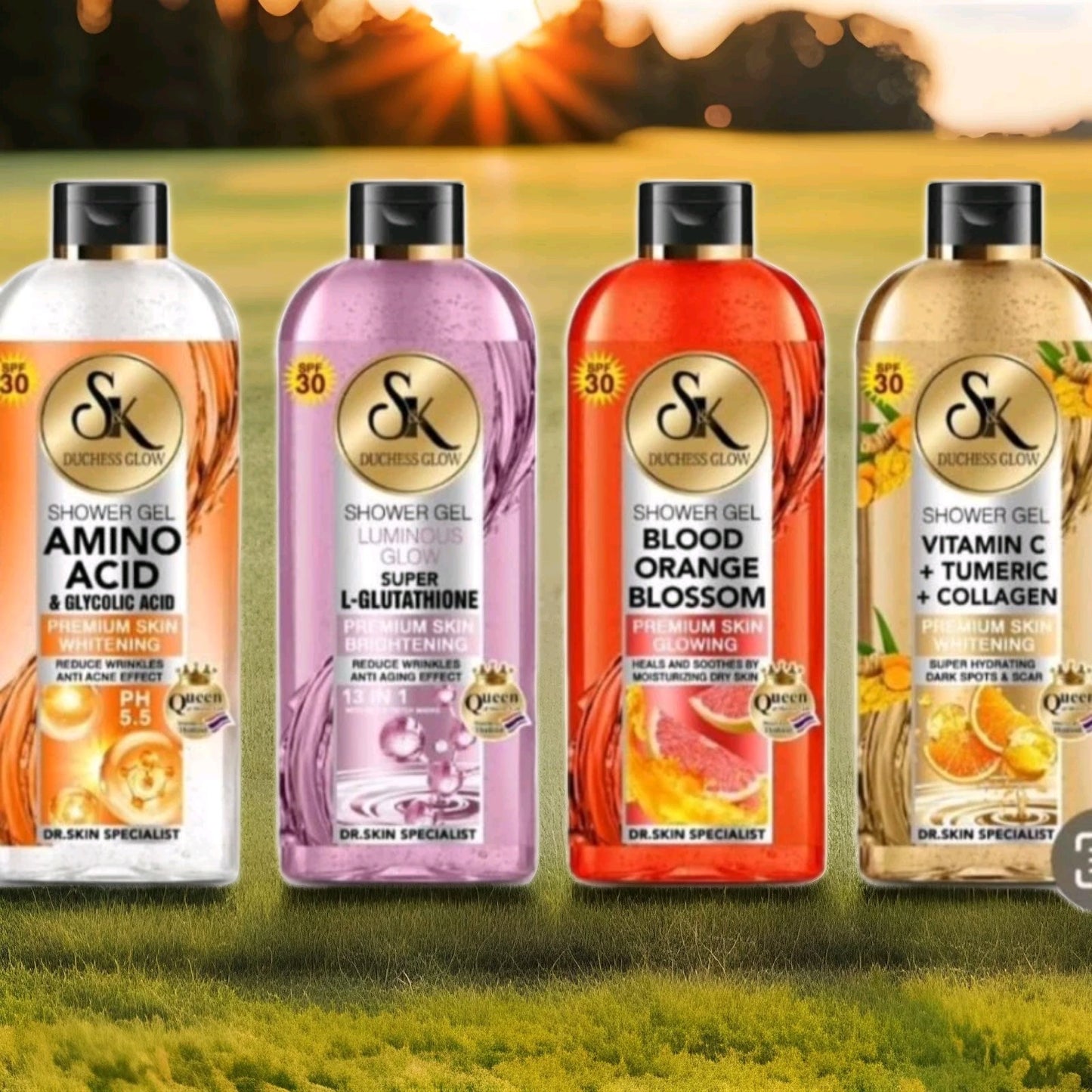 SK DUCHESS 13in1 L-GLUTATHIONE LUMINOUS GLOW SHOWER GEL SPF30✅️