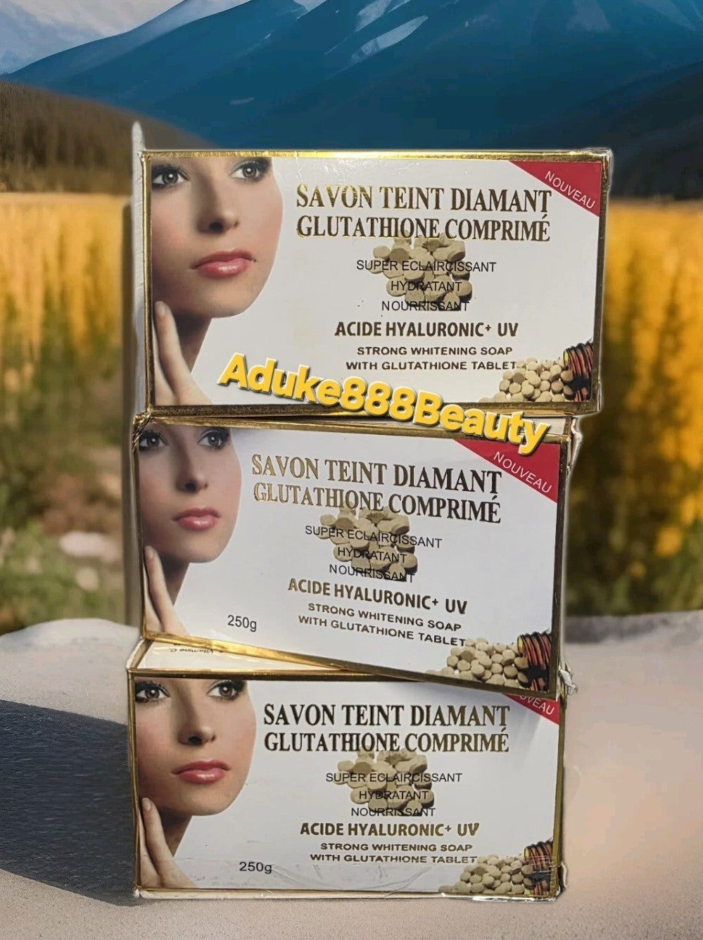 SAVON TEINT DAMANT GLUTATHIONE COMPRIME STRONG WHITENING SOAP 250g