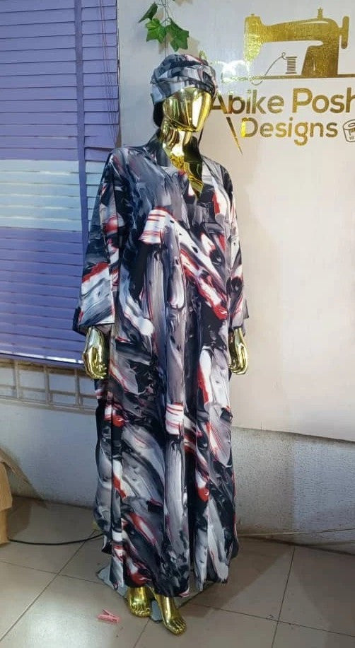 Rich Aunty Beautiful Elegant 'Butterfly Boubou' Long Dress Sizes 12-24