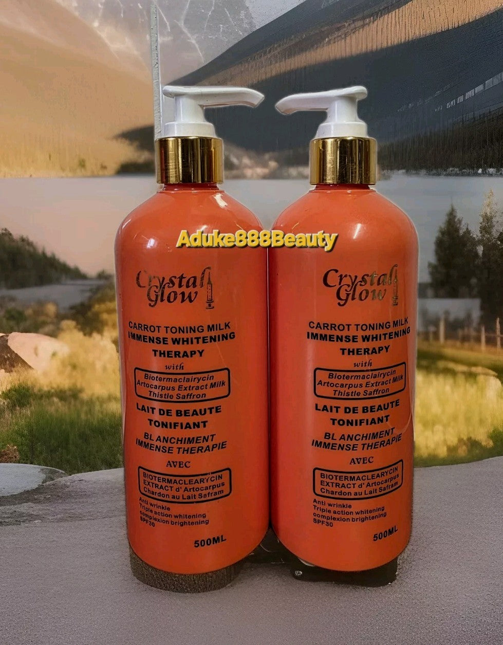 CRYSTAL GLOW CARROT TONING MILK INTENSE WHITENING THERAPY 500ml