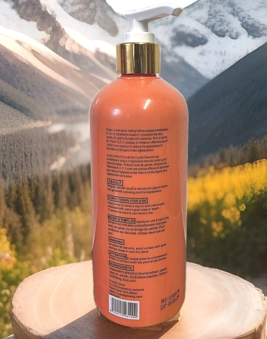 CRYSTAL GLOW CARROT TONING MILK INTENSE WHITENING THERAPY 500ml