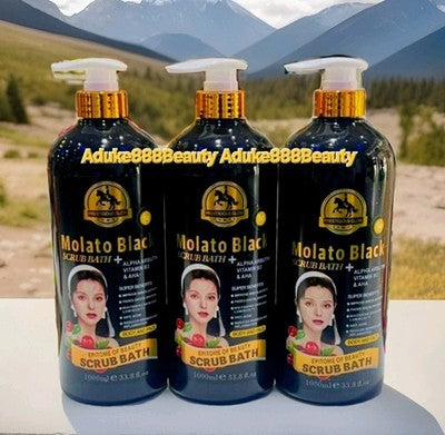 PRESTIGIOUS GLOW MOLATO BLACK SCRUB BATH SOAP SUPER WHITENING 1000ml✅️