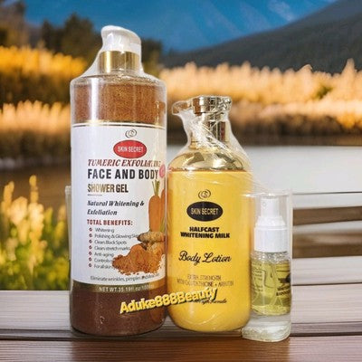 2PC SET SKIN SECRET EXFOLIATING SHOWER GEL & WHITENING BODY LOTION ✅️