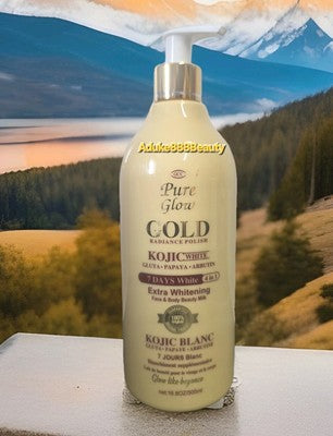PURE GLOW GOLD KOJIC WHITE EXTRA WHITENING BODY MILK 500ml✅️