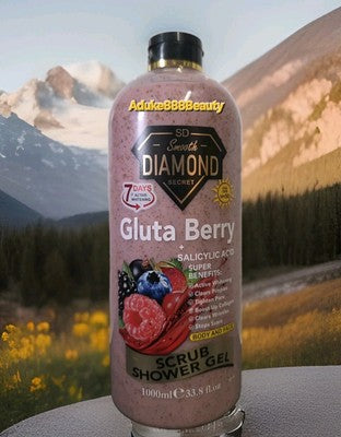 SMOOTH DIAMOND GLUTA BERRY SALICYLIC ACID SCRUB SHOWER GEL 1000ml SPF30✅️