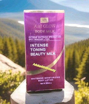 A.M GLOW BODY MILK INTENSE TONING WHITENING BEAUTY LOTION 300ml ✅️