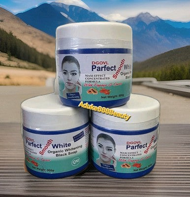 DGOVL PARFECT SMOOTH WHITE ORGANIC WHITENING BLACK SOAP 500g