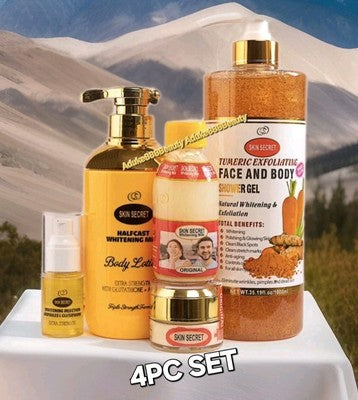 SKIN SECRET 4PC SET WHITENING SHOWER GEL+2in1 LOTION+FACE CREAM+SERUM ✅️