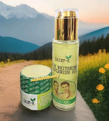 2PC SET SAINT-K SKIN WHITENING & REPLENISH OIL + WHITENING FACE CREAM✅️