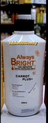 ALWAYS BRIGHT CARROT PLUS+ HD EXTRA WHITENING BODY MILK 400ml✅️