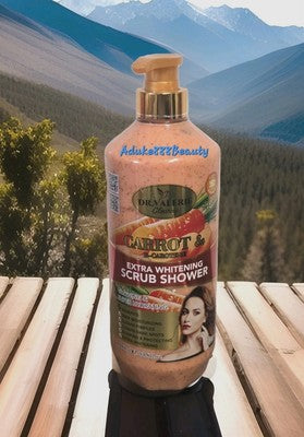 DR VALERIE CARROT & B-CAROTENE EXTRA WHITENING  SCRUB SHOWER 1000ml✅️