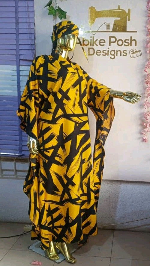 Rich Aunty Beautiful Elegant 'Butterfly Boubou' Long Dress Sizes 12-24