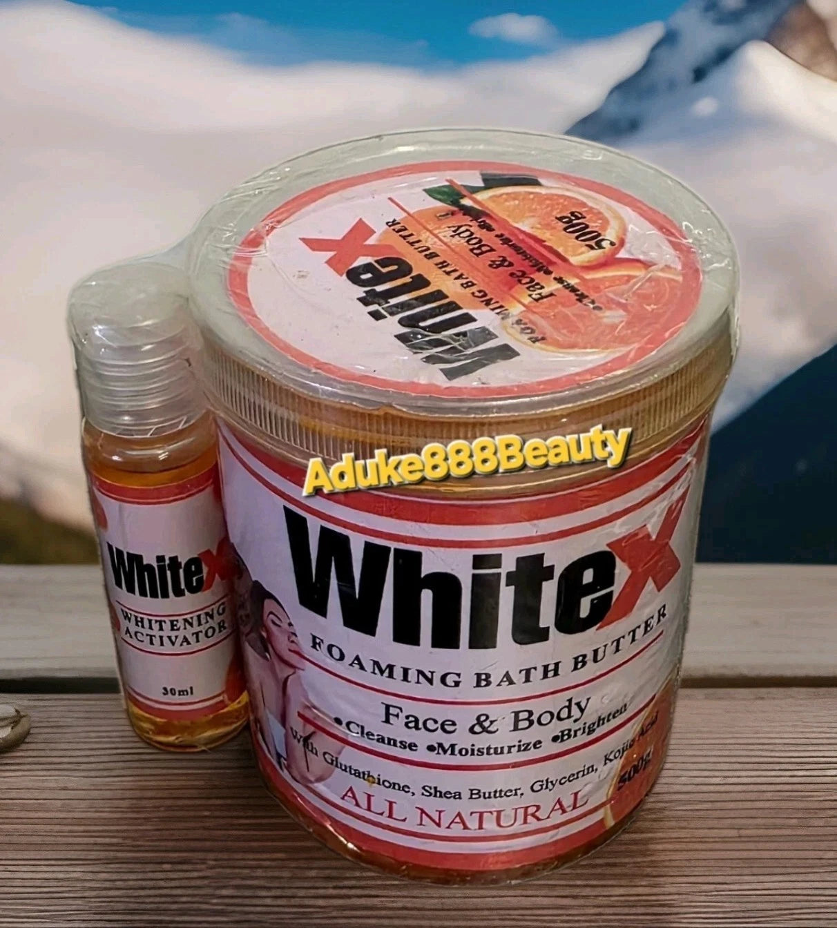 WHITEX FOAMING BATH BUTTER 2 in 1 FACE & BODY WHITENING SOAP 500g